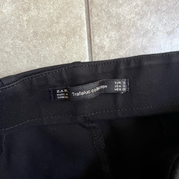 Zara Trafaluc Collection Black Dress Leggings With White Side Stripes Small - Picture 6 of 8